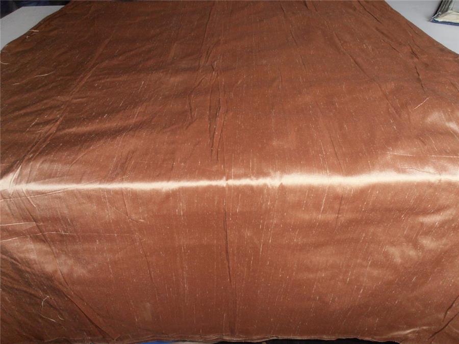 100%PURE SILK DUPIONI FABRIC GOLD X BROWN COLOR WITHOUT SLUBS DUP180