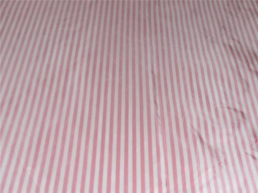 100 % Silk taffeta red and dark ivory colour 4mm stripe 54" wide TAFS2 [1397]