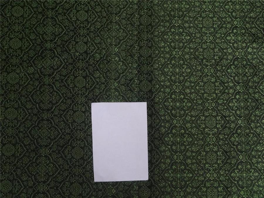 Silk Brocade fabric Henna Green X Black Color 44" wide VESTMENT BRO467[3]