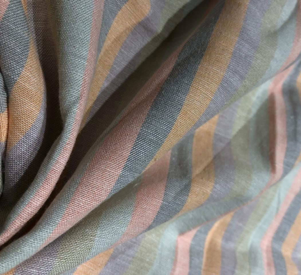 100% Cotton Poplin 58" 6 Color pastel stripe pink, blue ,green ,lilac ,peach and grey [17562]