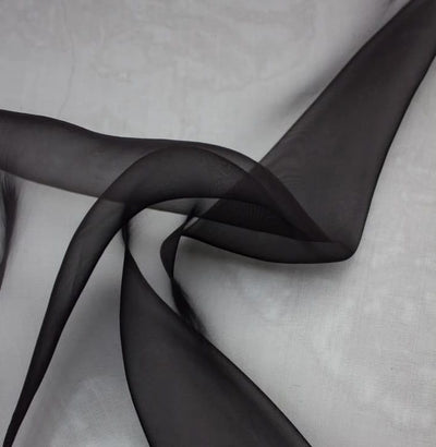 100% Silk organza fabric BLACK color available in 44" and 54"