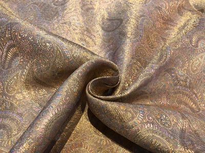 Silk Brocade fabric pastel pink and lilac paisleys BRO1093[3]