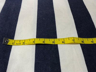 100% Cotton Denim  Fabric denim blue and white STRIPES 58" wide available in 2 sizes 0.25" and 2" stripe  [16156/16387]