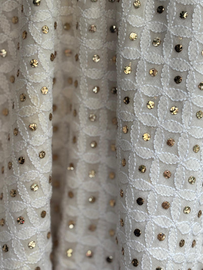 Embroidered  mukesh  ,a traditional Indian embroidery 44" wide and 3 yards long.[17689]