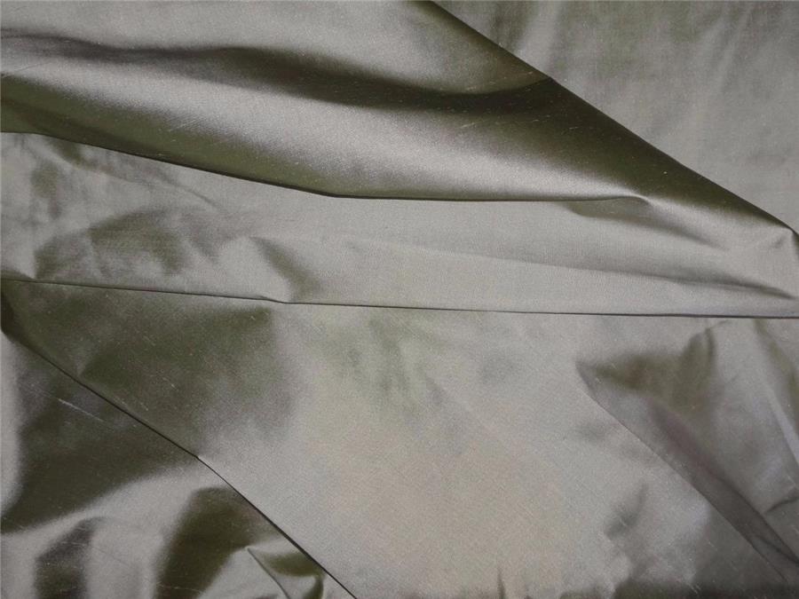 100% PURE SILK DUPION FABRIC OLIVE GREEN X GOLD colour 54" wide PKT221[1]