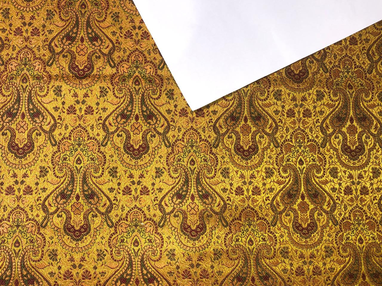 Silk Brocade fabric 44" wide  MUSTARD PAISLEY JACQUARD BRO981[3]