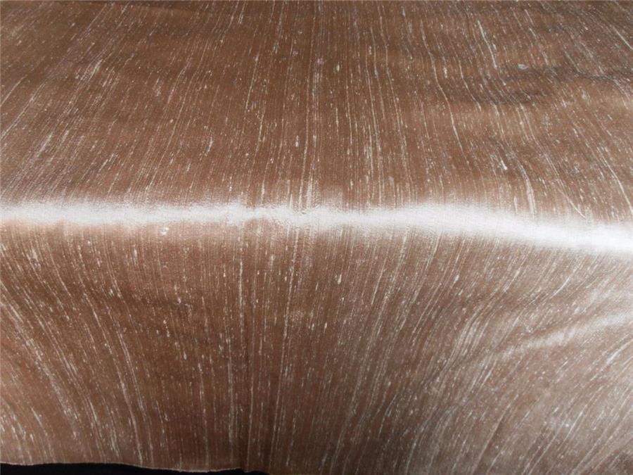 100% PURE SILK DUPIONI FABRIC IRIDESCENT GOLDEN BROWN colour 54" wide WITH SLUBS MM44[5]