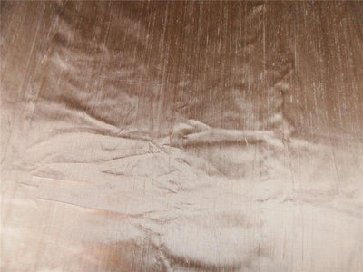 100% PURE SILK DUPIONI FABRIC IRIDESCENT GOLDEN BROWN colour 54" wide WITH SLUBS MM44[5]
