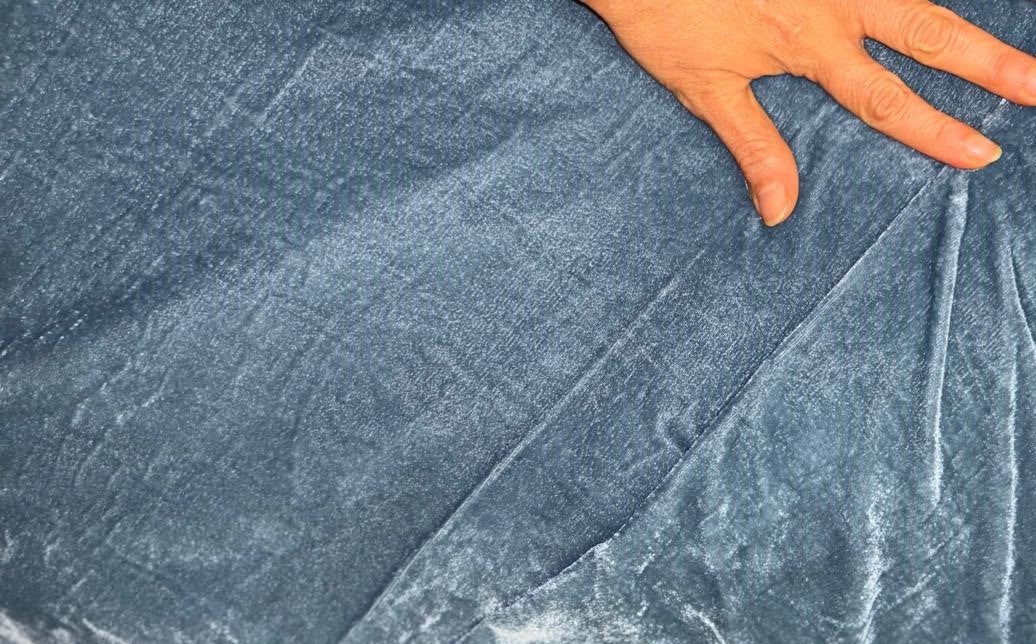 100% Micro Velvet Slate blue  Fabric 44" wide [18295]