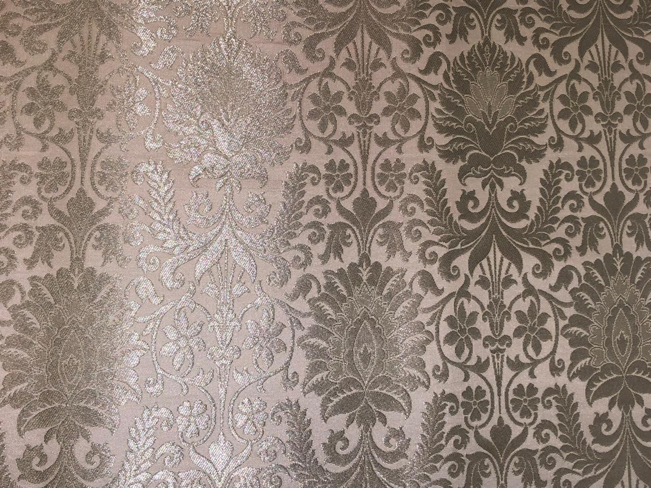 Silk Brocade fabric white with silver jacquard BRO1087[2]