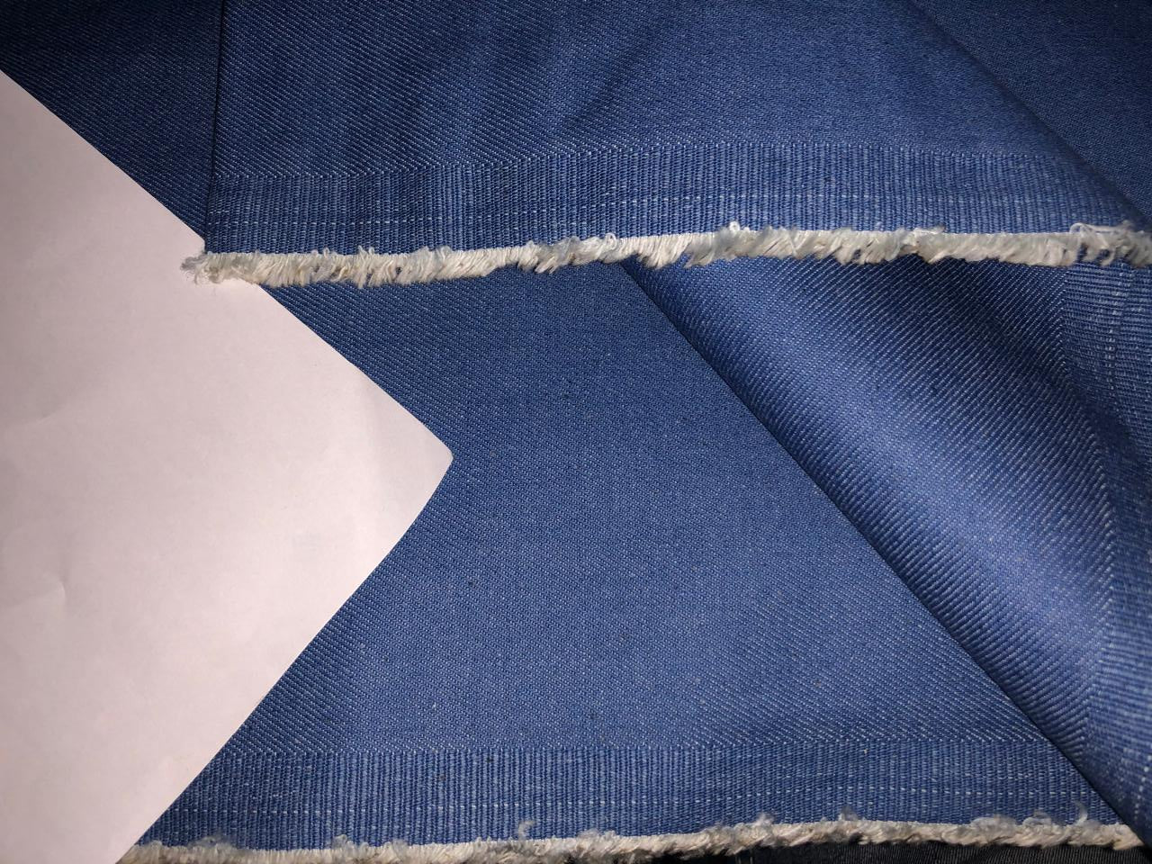 100% Cotton Denim Fabric 58" wide available in 2 COLORS bright shade of sky blue and brown