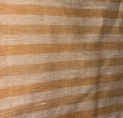 100% Linen stripe 60's Lea Fabric 58" wide beige and brown stripe [17195]