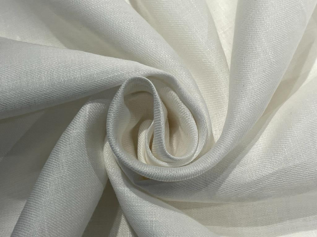100% linen 60s lea Twill Weave Linen fabric Natural White color 58" wide [15188]