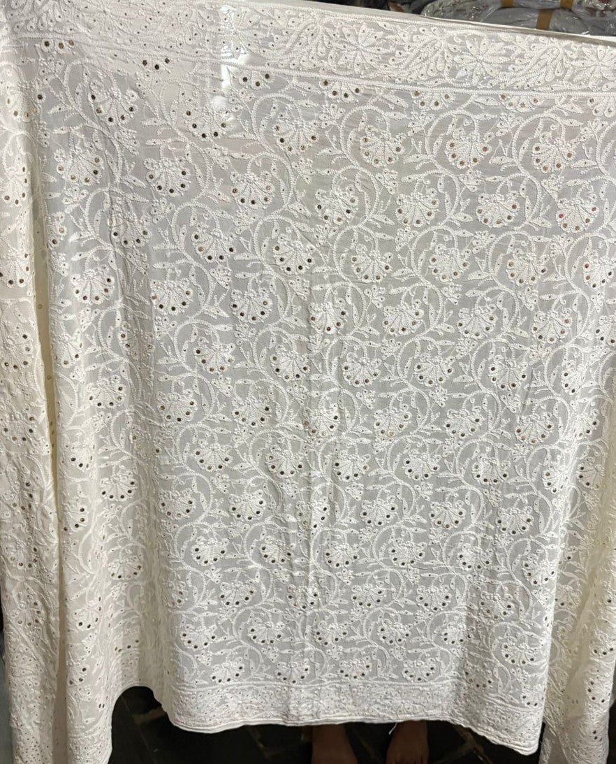 Stole with mukesh , a traditional Indian embroidery 44" wide and 3 yards long.[17686]