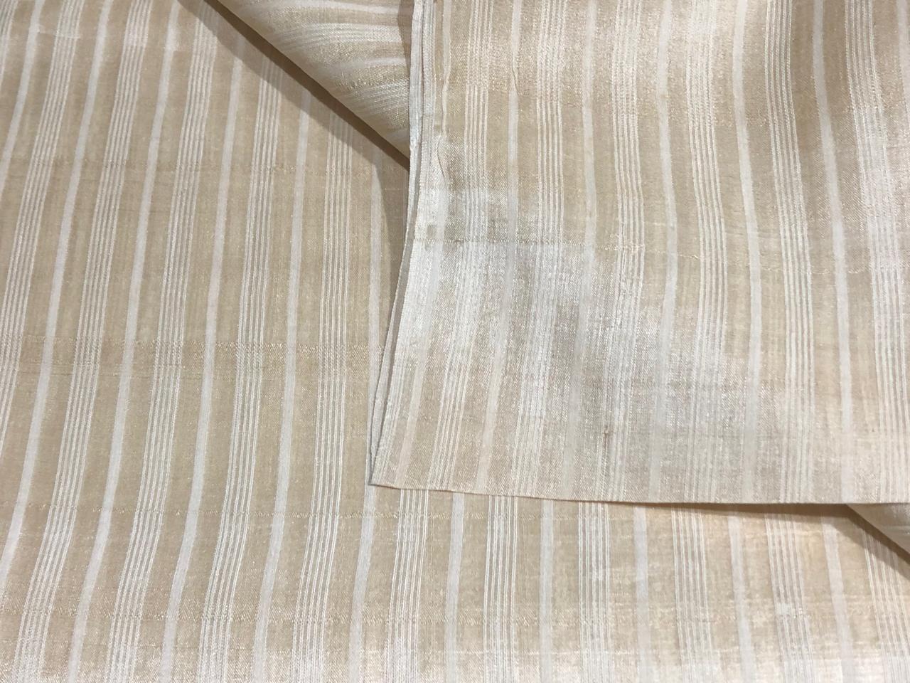 TUSSAR SILK FABRIC WITH SILK STRIPES 44" WIDE [17645]
