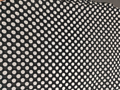 Polyester Georgette Print POLKA DOT available in black with white dots and white with black dots  44"[18258/59]