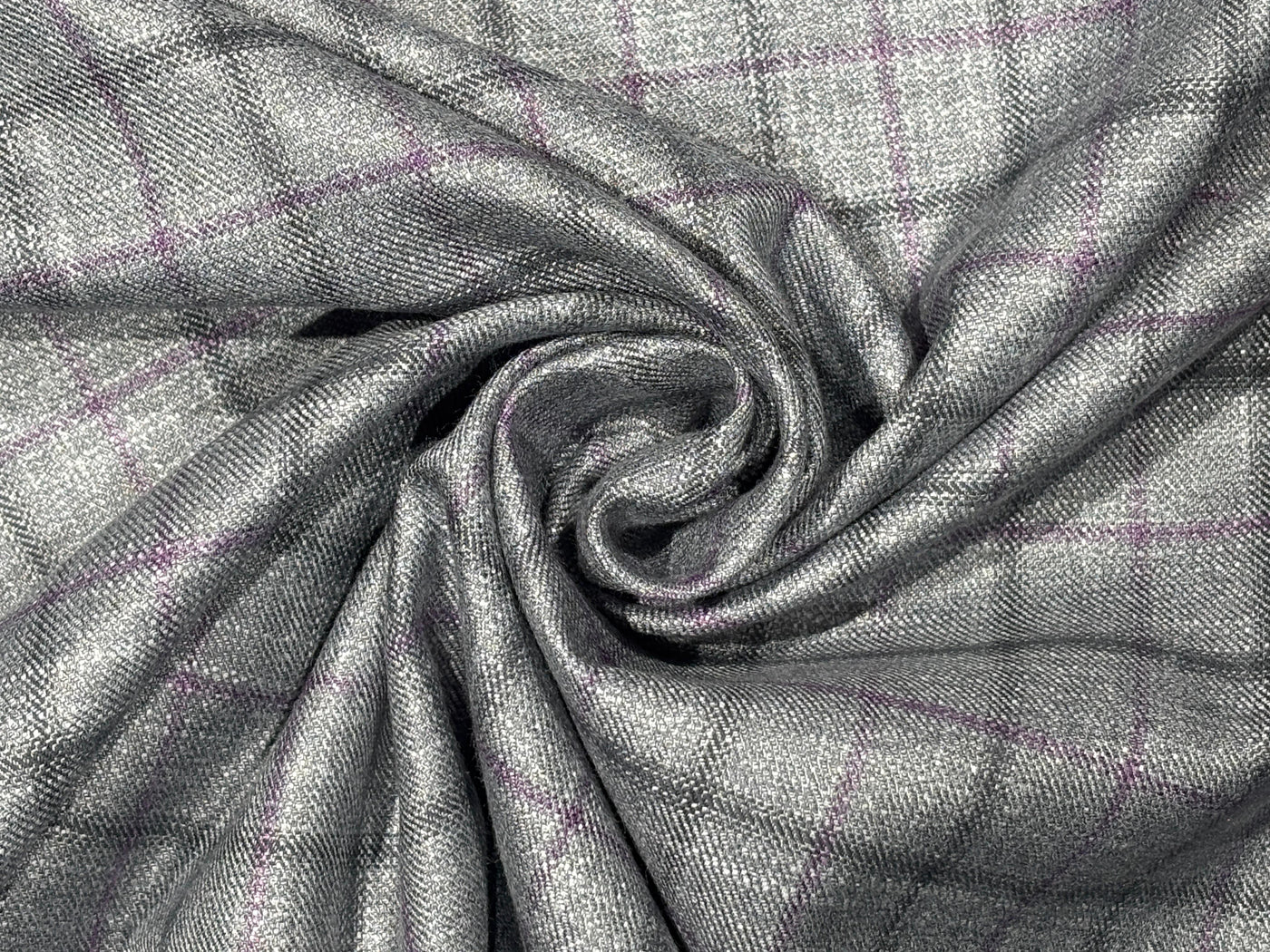 Suiting Huddersfield blend — 100% bamboo available in 2 colors Grey with a dash of purple and blue with mustard[17755/56]