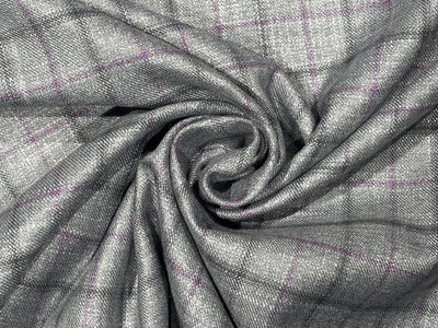 Suiting Huddersfield blend — 100% bamboo available in 2 colors Grey with a dash of purple and blue with mustard[17755/56]
