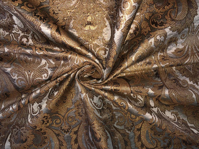 Silk Brocade fabric beautiful antique gold jacquard BRO1006[4]