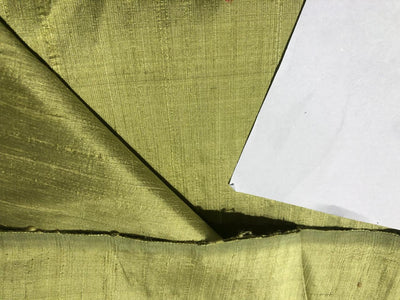 100% PURE SILK DUPIONI FABRIC LIGHT OLIVE GREEN color 44" wide WITH SLUBS MM126[4]