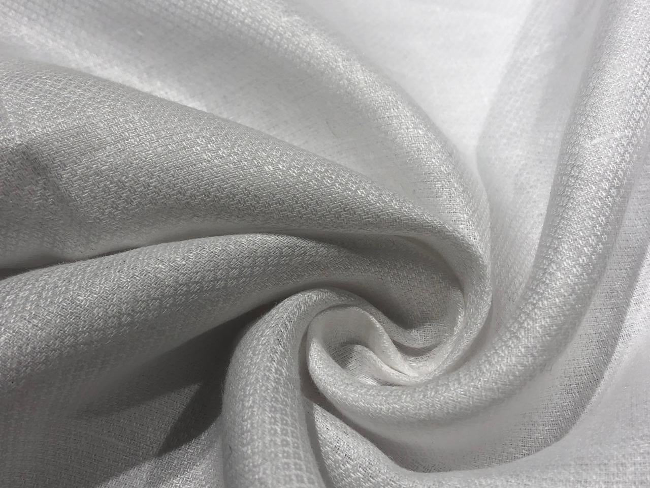 Linen dobby 58" wide available in 3 colors dark ivory/darker ivory and white sustainable and eco-friendly linen