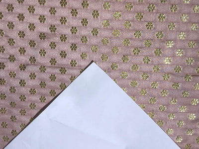 Brocade Fabric with metallic gold small flower motif Jacquard 44" WIDE BRO982 available in 4 colors peach,sea foam,pistachio and silver grey