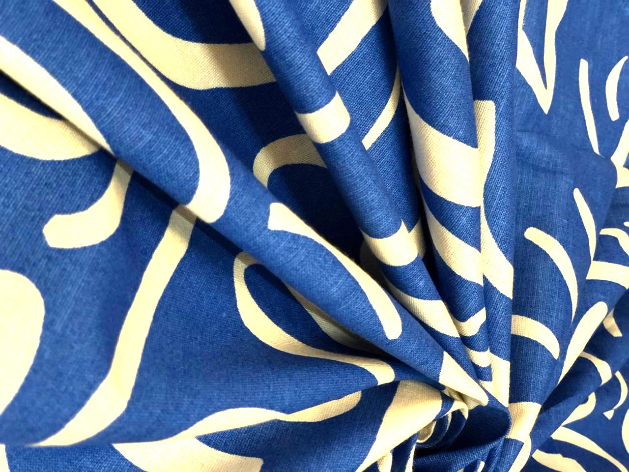 100% Cotton Poplin Blue and white abstract  print 58" wide [18552]