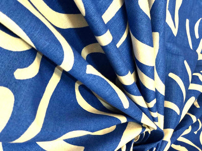 100% Cotton Poplin Blue and white abstract  print 58" wide [18552]