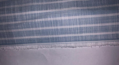 100% Cotton Linen Slubs Powder blue and white stripe  Fabric 58" wide [16604]