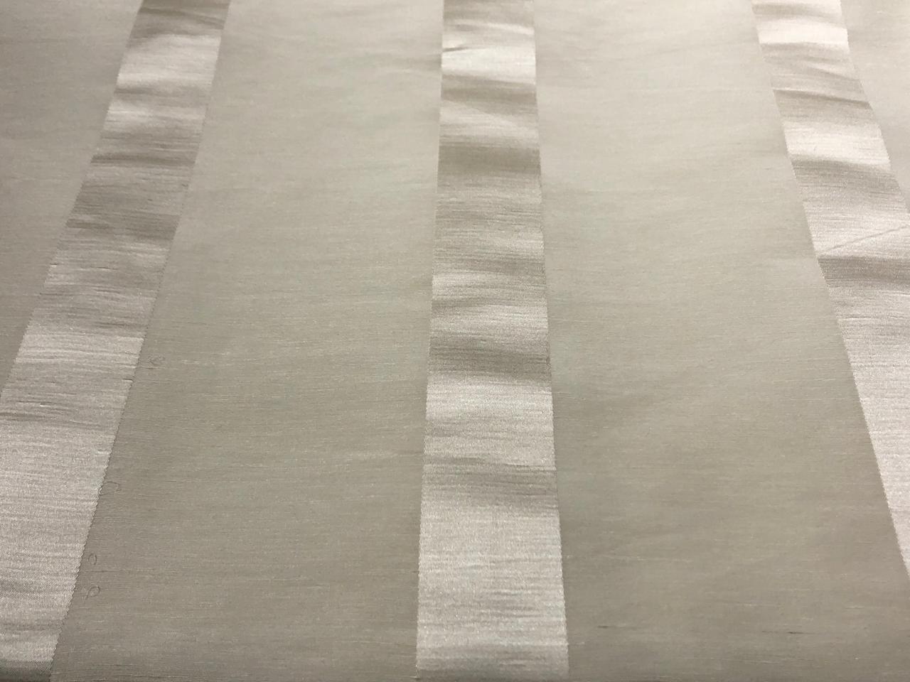linen fabric natural white with satin stripes 4&quot; wide [17651]