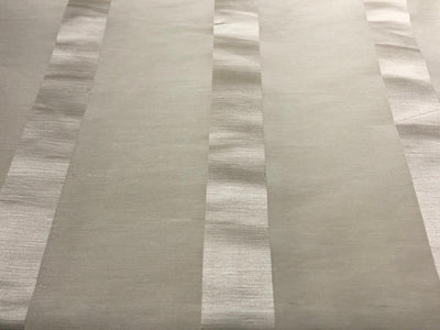 linen fabric natural white with satin stripes 4&quot; wide [17651]