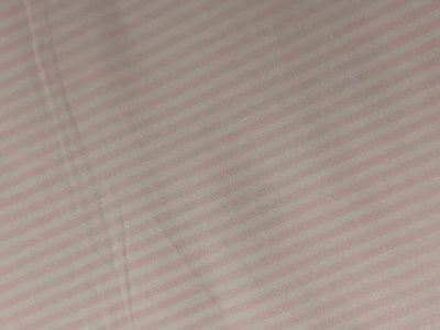 100% Cotton Poplin 58" wide pastel pink 3mm stripes running horizontal by the yard [17621]