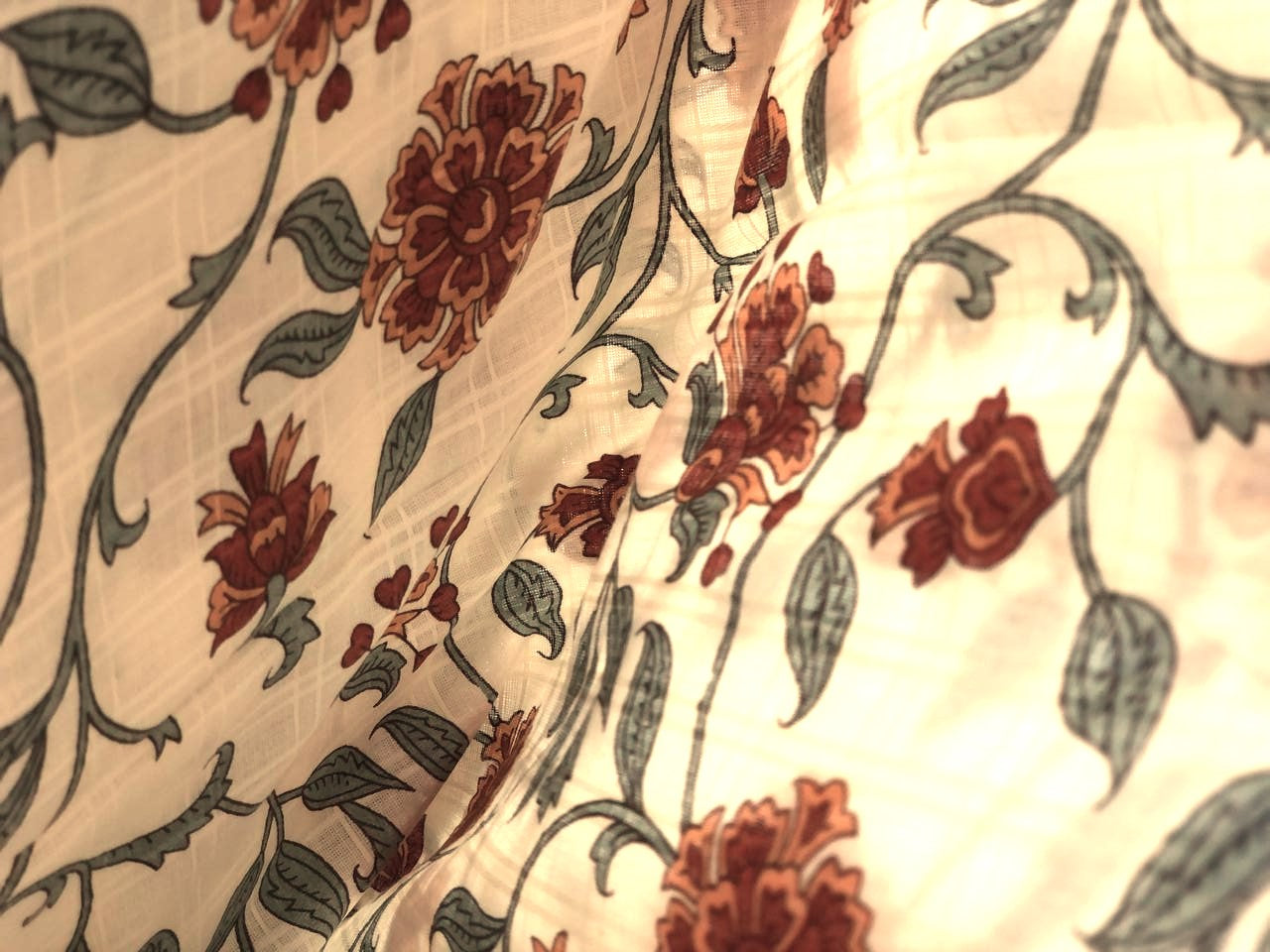 100% Cotton Satin dobby plaids block prints available in 4 different floral designs [17577/78/79/80]