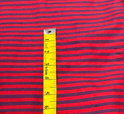 100% silk dupion  dark red and royal blue Stripes DUPNEWS13
