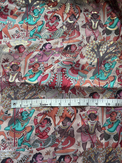 Modal Satin Digital Foil Print 44" available in 3 prints Indian classic ,grey floral and snake skin floral [18607/08/09]