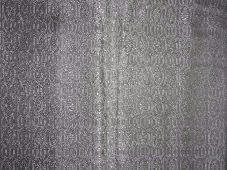 Silk Brocade Vestment Fabric Grey x Silver Color 44" WIDE BRO531[2]