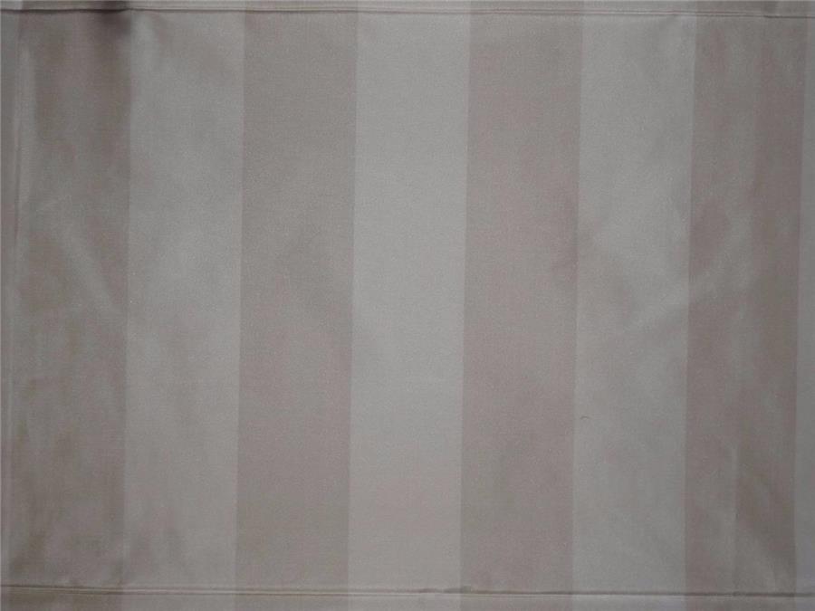 100% Pure Silk Taffeta Fabric Cream x Champagne colour Stripes 54''wid TAFS139[1]