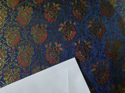 Silk Brocade fabric Blue, Green & Red Color 44" wide BRO224[3]