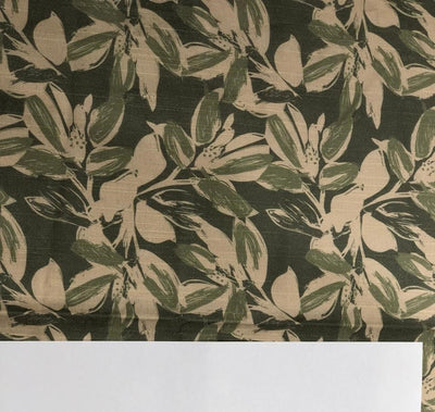 Viscose Linen 20% 80% Spun digital print available in 2 designs cream with red green and grey floral and green and beige floral print [17603/04]