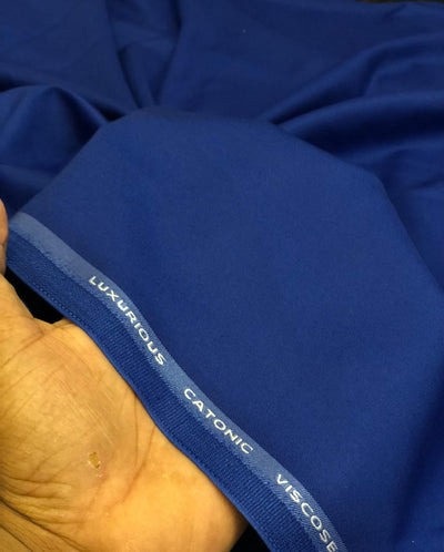 Suiting fabric Waterfall collection suiting fabric 58"wide available in 2 colors Royal blue and Navy blue [18547/48]