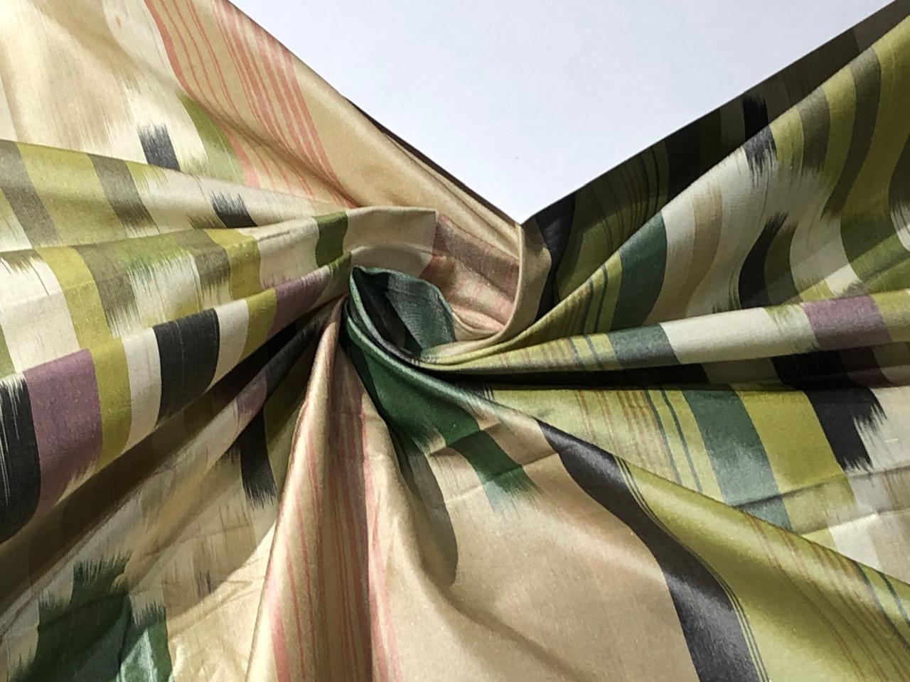 100% silk taffeta fabric SHADES OF  BEIGE ,TEAL AND GREEN  54&quot; wide TAFNEWC13[2] SINGLE LENGTH OF 3.60 YARDS