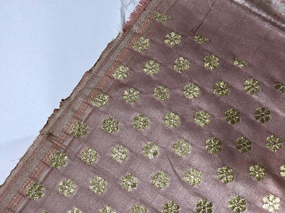 Brocade Fabric with metallic gold small flower motif Jacquard 44" WIDE BRO982 available in 4 colors peach,sea foam,pistachio and silver grey