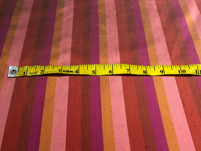 100% Pure Silk dupion  stripe running vertical [54" long stripes] available in 2 colors blues/greens and pinks DUPS72[1/2]