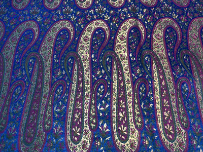 Silk Brocade fabric multi color paisleys available in 2 colors royal blue and red  BRO1093[1/2]