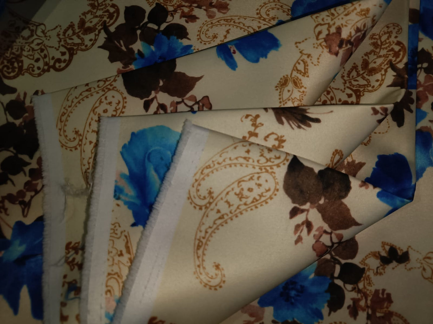 100% COTTON SATIN floral print 58" wide available in two colors red and blue[14003/14004]