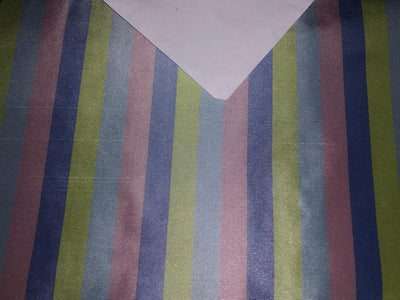 100% Silk Taffeta Fabric GREEN,BLUE,DUSTY ROSE Stripes 54" WIDE TAFS162[3]