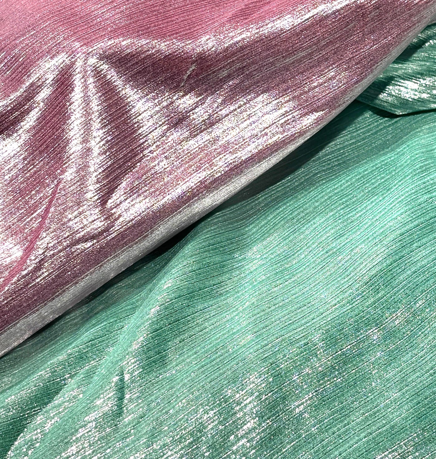 Metallic Lycra lurex fabric with subtle shimmer 58" Wide available in 7 colors black, bronze, magenta, mint ,candy pink, lilac and silver [17635/36/37/38/39/40/41]