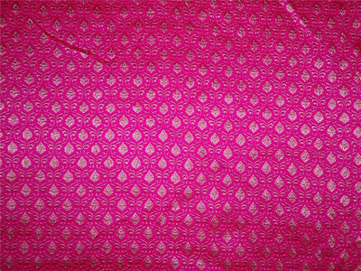 Silk brocade fabric gorgeous pink and silver color 44" wide BRO541[4]