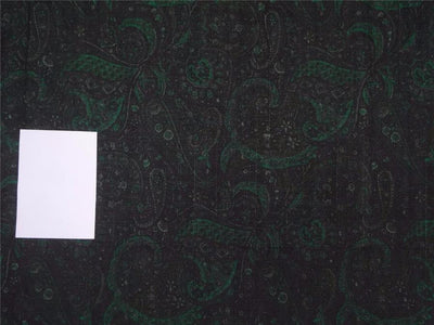 100% pure silk dupion print emerald green x black color 54" wide DUP PRINT #36[7]