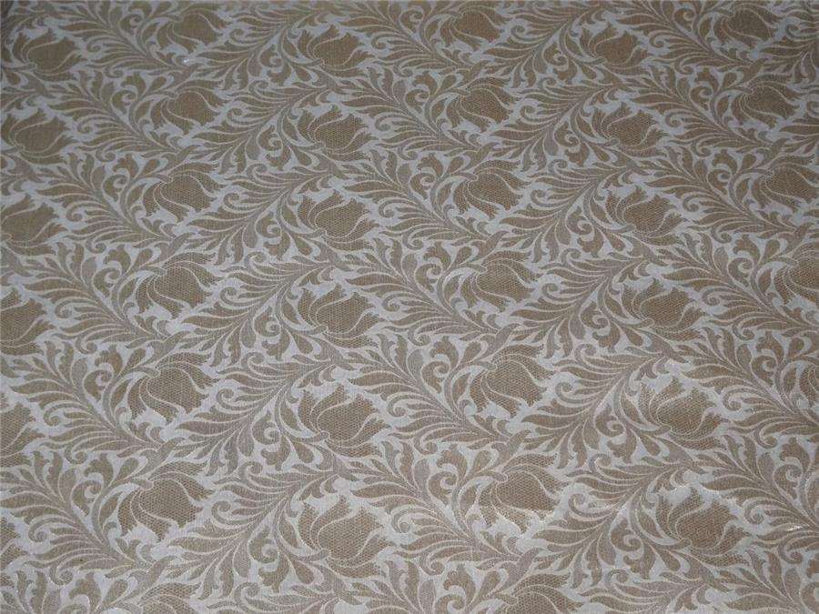 100% cotton brocade ivory with gold metallic colour 44&quot; wide motifs